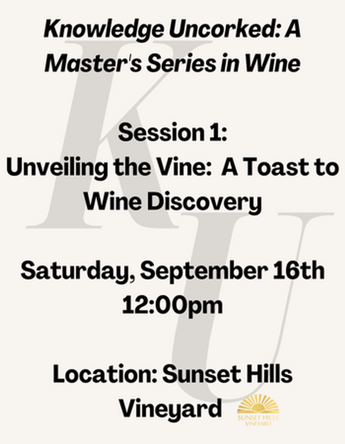 Unveiling the Vine: A Toast to Wine Discovery (12:00pm)