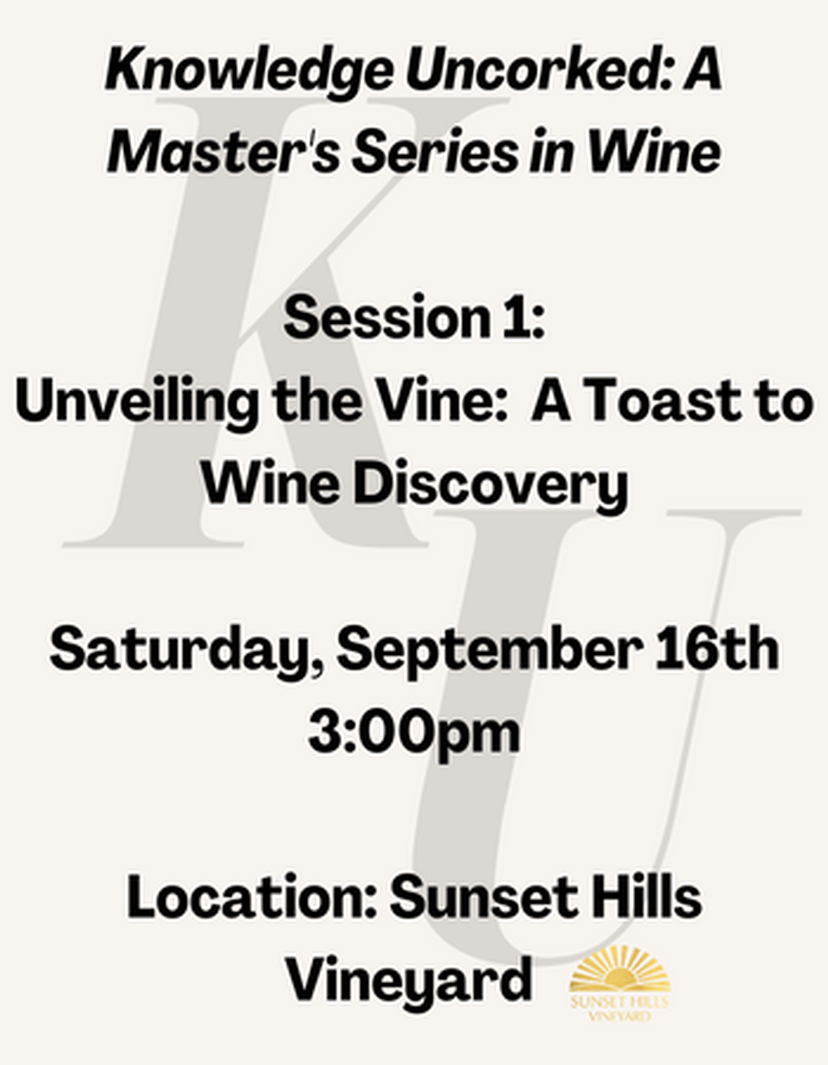 Unveiling the Vine: A Toast to Wine Discovery (3:00pm)