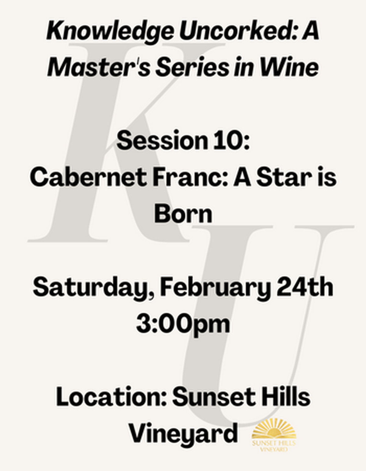 Cabernet Franc: A Star is Born (3:00pm)