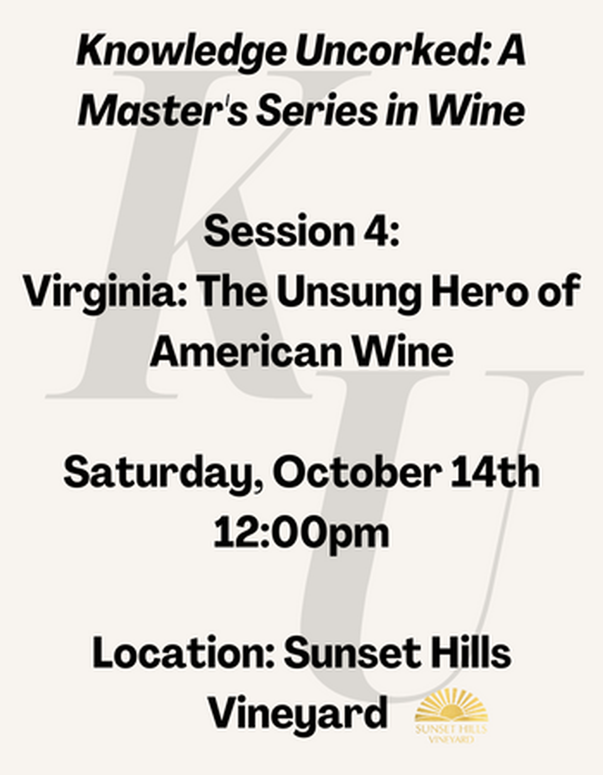 Virginia: The Unsung Hero of American Wine (12:00pm)